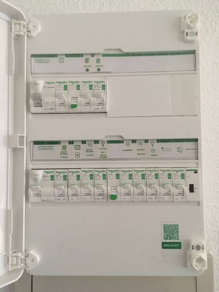 Electricien pour rénovation tableau électrique 2 rangées selon normes en vigueur (NFC15100) pour  un studio  de 20 m2  a bordeaux centre